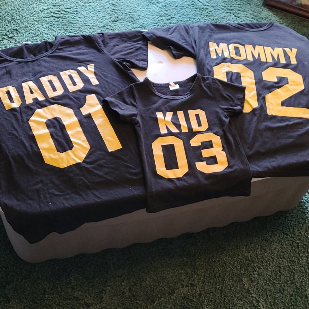 Family Black&Gold Daddy(L) Mommy(XL) Kid shirts
